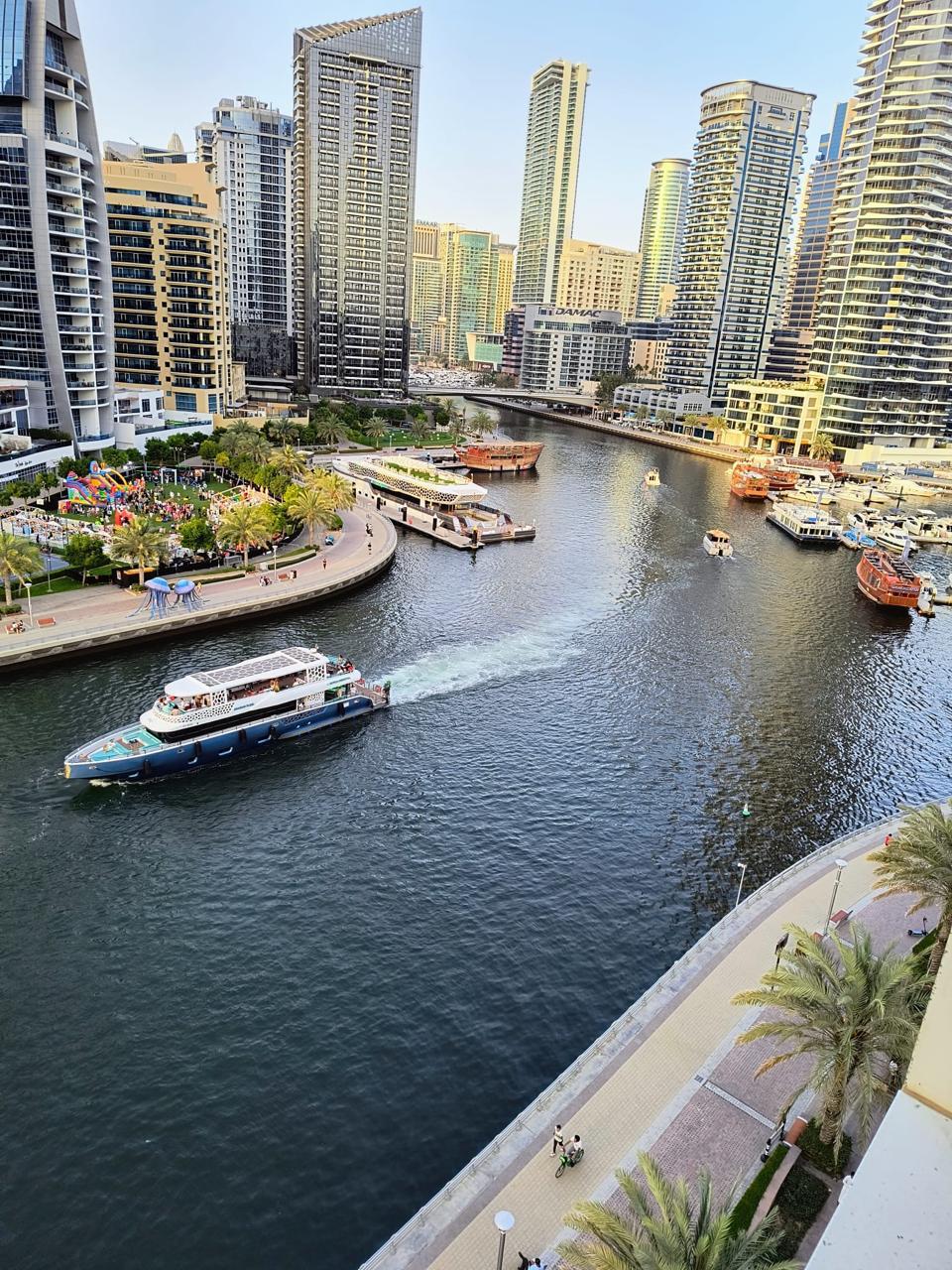 Dubai Marina towers and waterfront